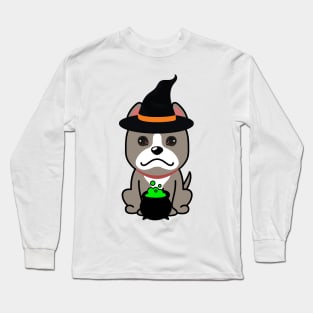 Cute grey dog is a witch Long Sleeve T-Shirt